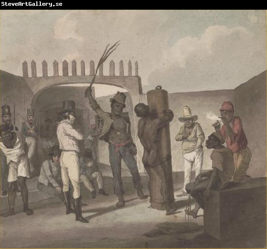 Augustus Earle Punishing negros at Cathabouco